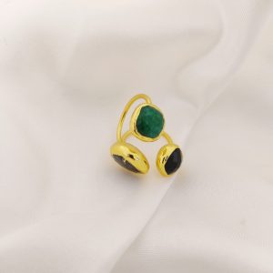 ANILLO CARTONEADO 3 CRISTALES REDONDOS