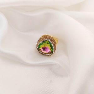 ANILLO TURCO TRIANGULO CRISTAL TORNASOL