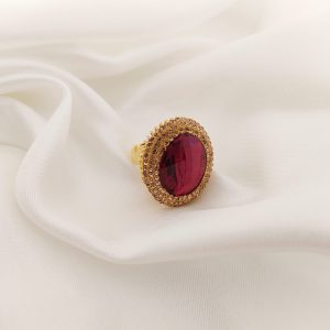 ANILLO TURCO ORO SEMILLA CRISTAL FACETADO HOJA