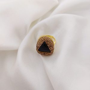 ANILLO TURCO ORO TRIANGULO CRISTAL FACETADO