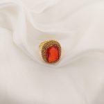 ANILLO TURCO ORO RECTANGULO CON PIEDRA PLANA