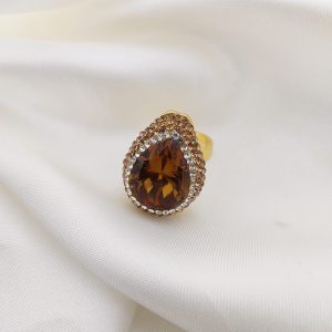 ANILLO SULTANITA FORMA GOTA CON ZIRCONIAS ALREDEDOR
