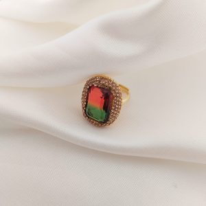 ANILLO SULTANITA CUADRADA CON ZIRCONIAS ALREDEDOR