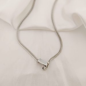 COLLAR CADENA VV TRENZA DIJE GOTA ALAMBRE ENGARZADO REMACHE