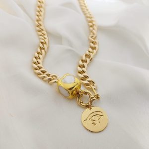 COLLAR DIJE DADO CAD CHUNKY/ DIJE DISCO OJO EGIPCIO