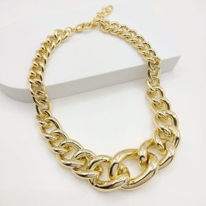 COLLAR CADENA PLANCHADA CENTRO ANCHO EN DISMINUCION