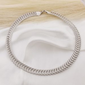 GARGANTILLA ALAMBRE ENREDADO EN AROS 1 CMS ANCHO