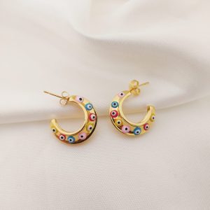 ARRACADA PLANA POR DENTRO CON MULTI OJOS