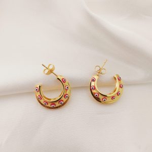 ARRACADA PLANA POR DENTRO CON MULTI OJOS