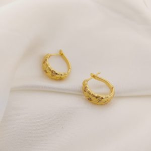 ARRACADA GRUESA CON LINEAS DE ZIRCONIA