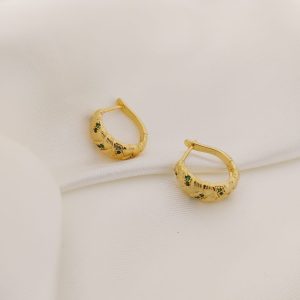 ARRACADA GRUESA CON LINEAS DE ZIRCONIA