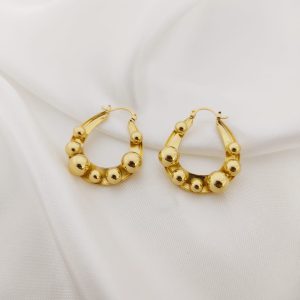 ARRACADA OVALADA PLANA CON CANICAS