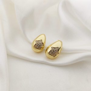 ARETE GOTA LISA ESTRELLA CIRCONIAS EN MEDIO