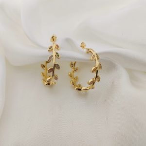 ARRACADA DE HOJITAS CZ VARIOS COLORES