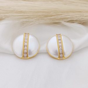 ARETE BOTON DE MADRE PERLAS LINEA CIRCONIAS