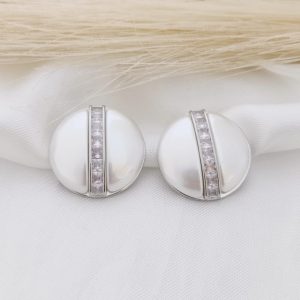 ARETE BOTON DE MADRE PERLAS LINEA CIRCONIAS