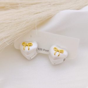 ARETE PERLA CORAZON CON MO?O