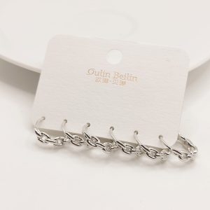 KIT 3 ARRACADAS CADENA OVALO MINI