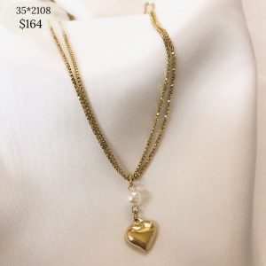 COLLAR CADENA FINITA DIJE CORAZON 1 CMS