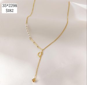 COLLAR TRAMO PERLA COLGANTE CZ