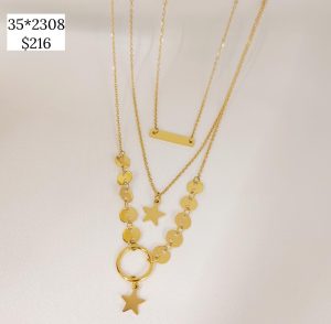 COLLAR TRIPLE LAMINA Y ESTRELLAS