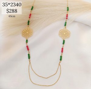 COLLAR DOS DIJES LASER Y PIEDAS COLOR