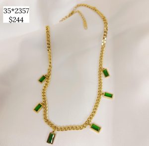 COLLAR 6 DIJES RECT VERDES