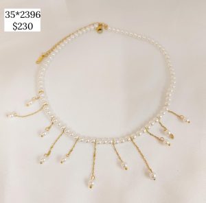 COLLAR CASCADA PERLAS CON CHOCKER