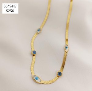 COLLAR CADENA PLANA DIJES OJO