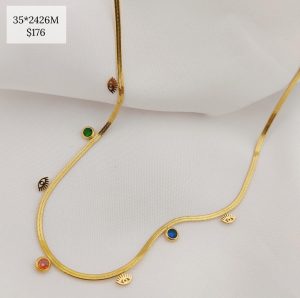 COLLAR CADENA PLANA OJO