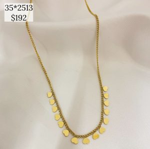 COLLAR CADENA ESLABONES CON CORAZONES