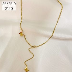 COLLAR MARIPOSA CON CADENA COLGANTE