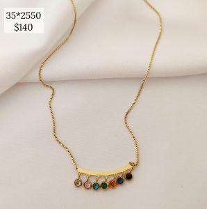 COLLAR BARRA CON ZIRCONIAS COLORES