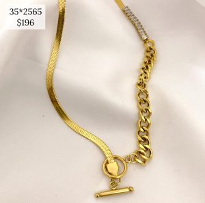 COLLAR CADENA ESLABON DIJE CIRCULO