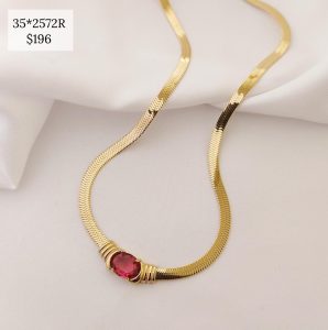 COLLAR CADENA PLANCHADA Y ZIRCONIA