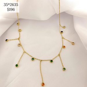 COLLAR ZIRCONIAS CIRCULOS COLGANDO