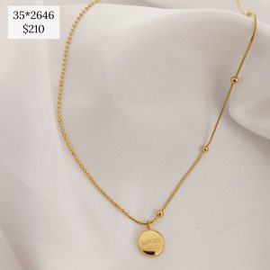 COLLAR MITAD CADENA CANICAS DIJE CIRCULO