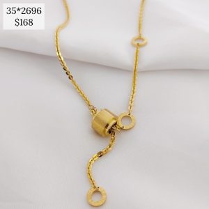 COLLAR CADENA CON CIRCULOS Y DIJE CILINDRO