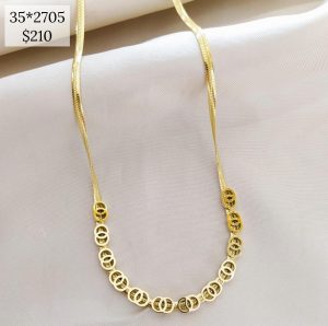 COLLAR CADENA PLANCHADA DIJES CIRCULOS ENTRELAZADOS