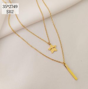 COLLAR DOBLE BARRA Y ESTRELLA COLGANTE