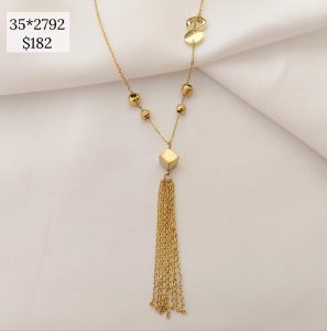 COLLAR CORBATERO CANICAS Y ROMBO CADENAS COLGANTES