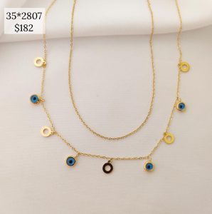 COLLAR DOBLE OJITOS Y CIRCULOS