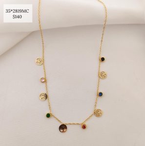 COLLAR DELGADO ARBOLES Y ZIRCONIAS