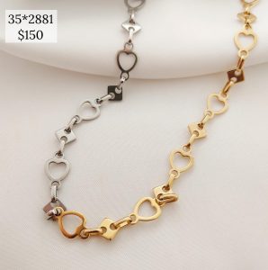 COLLAR BICOLOR CADENA DE CORAZONES