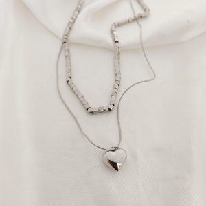 COLLAR DOBLE CON DIJE DE CORAZON