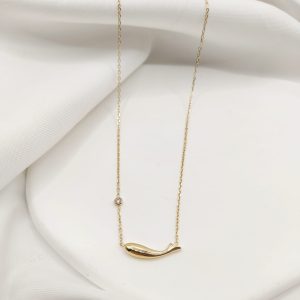 COLLAR BALLENA CON CZ REDONDA