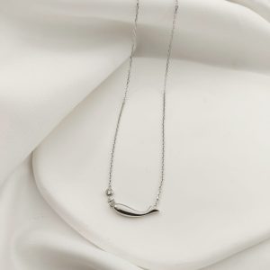 COLLAR BALLENA CON CZ REDONDA