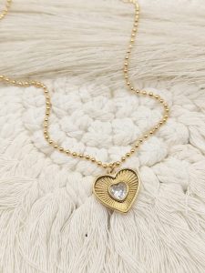 CADENA BOLITAS DIJE CORAON CENTRO CZ