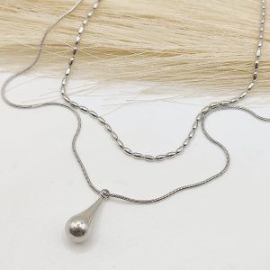 CADENA TRIPLE CAD DIJE GOTA LARGA