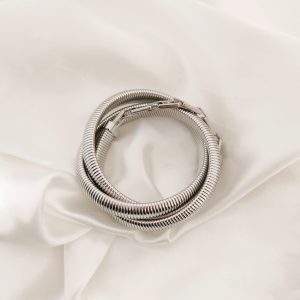 PULSO ACERO AJUSTABLE MALLA 3 VUELTAS TRAMO CADENA H 12 MM